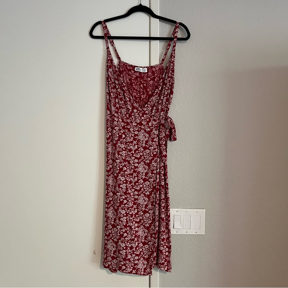 Holister Women’s Floral Surf Tiki Inspired Wrap Dress Knee Length Size M